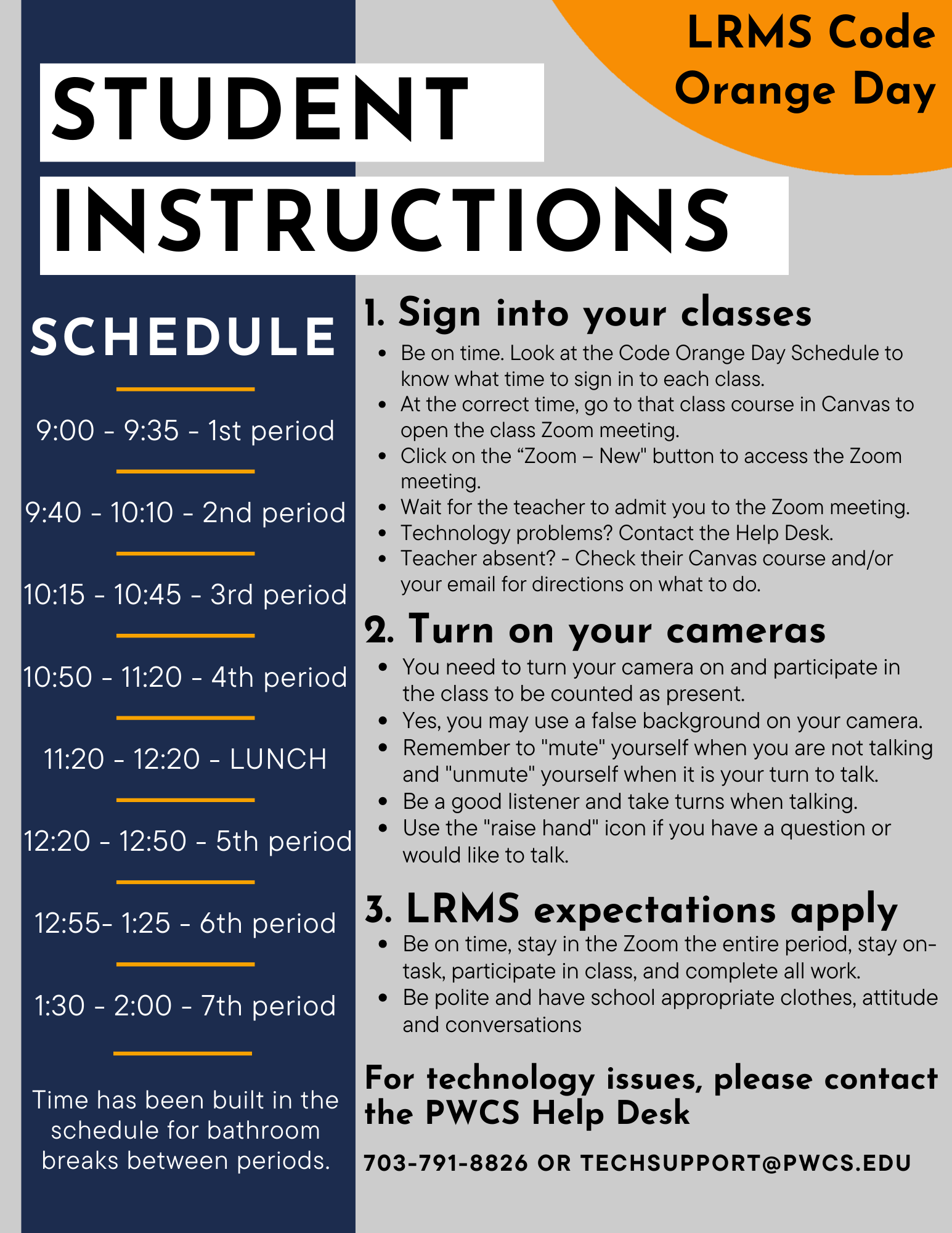 Code Orange Student Instructions English